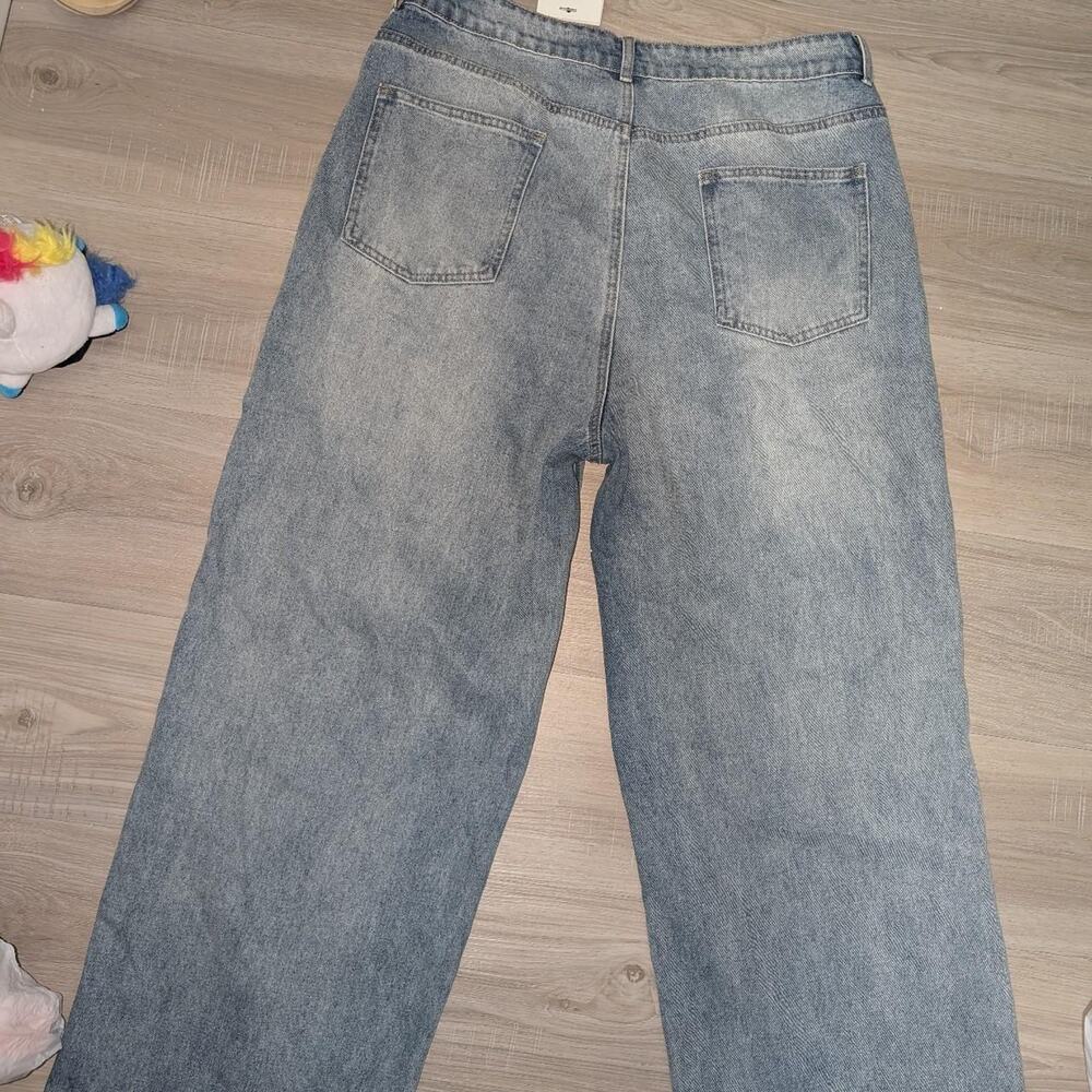 Lemain Second Natural Washing Wide Denim Pants Light Blue Mens XL